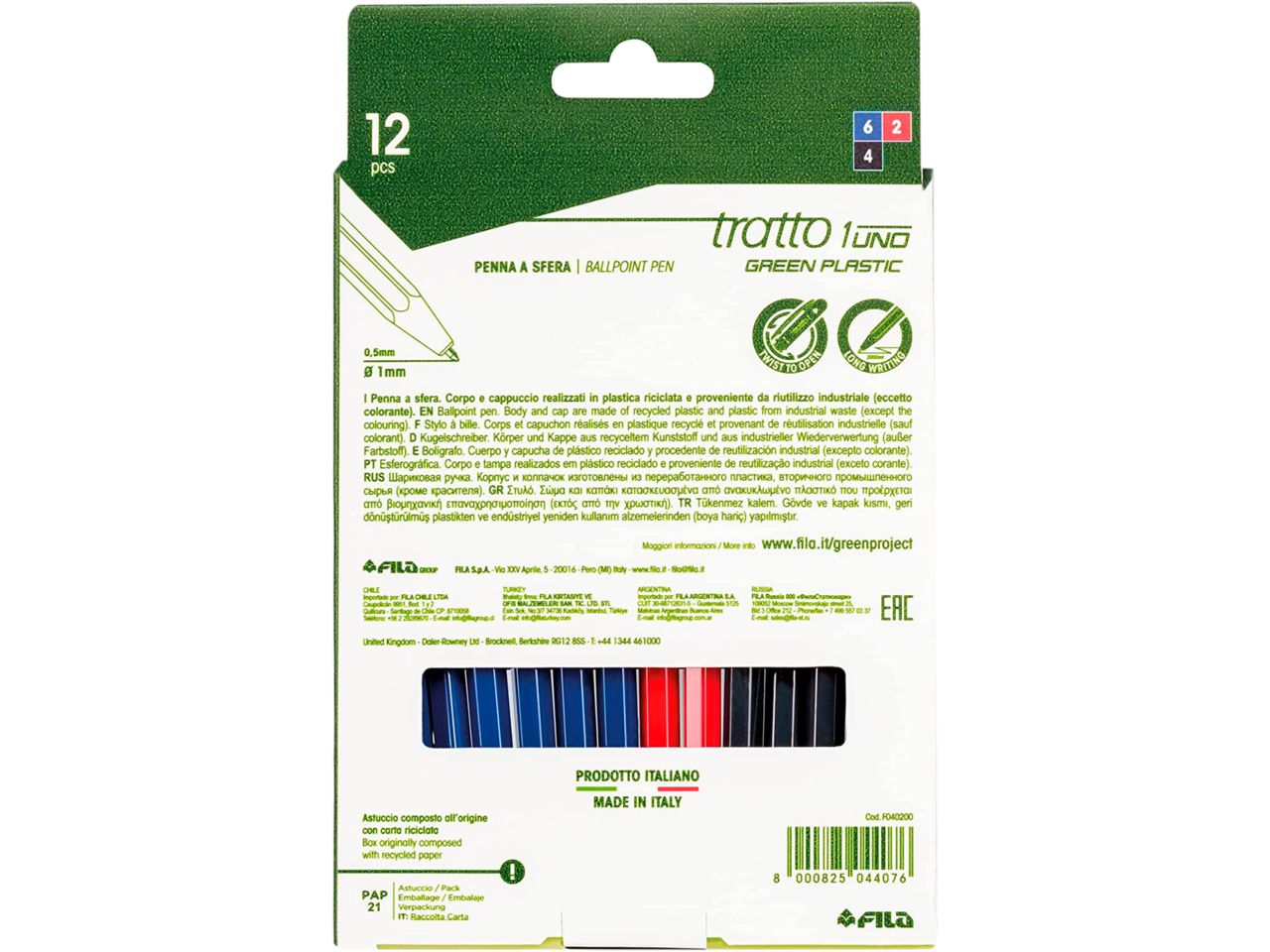 dilemmi-tratto-1uno-green-plastic-astuccio-12-3-volta